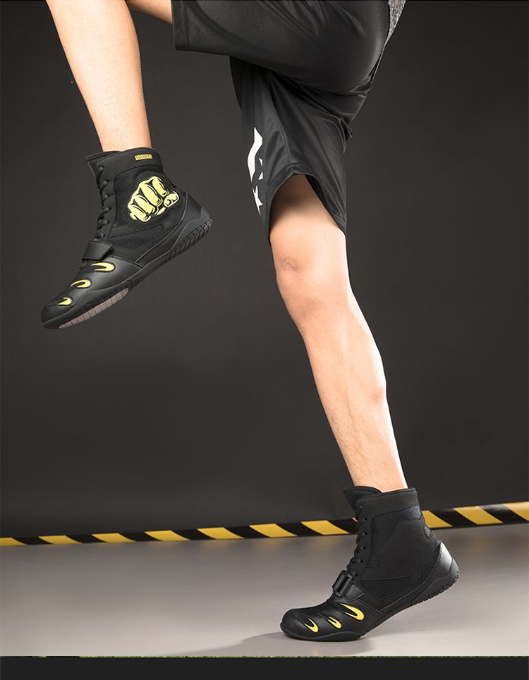Chaussures d'entraînement de compétition de lutte haut de gamme Sanda pour hommes de boxe professionnelle, chaussures de combat fitness Muay Thai pour hommes_voghion.com