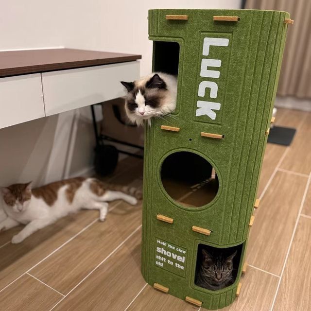 Scratching Board Climbing Frame Toy Anti-Scratch Sofa Protector Durable Non-Shedding Cat Integrated Vertical Bed_voghion.com