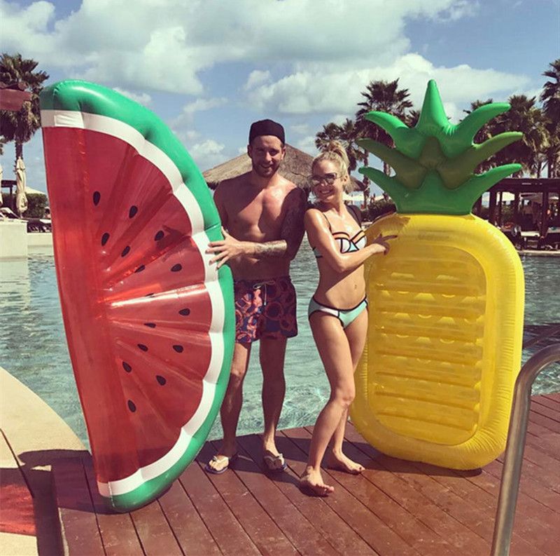 Floating Row Semi-circular Watermelon Lying Bed Adult Swimming Ring Life Buoy Water Inflatable Cushion_voghion.com