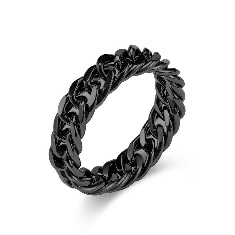 Minimalist Style Double Woven Cuban Chain Ring Unisex Niche Personality Jewelry_voghion.com