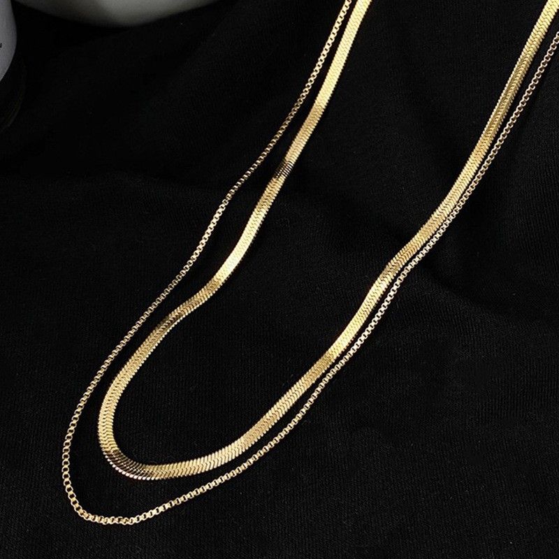 Titanium Steel Pearl Necklace For Women's New Super Immortal Double Layer Layered Light Luxury Collar Chain With Unique_voghion.com