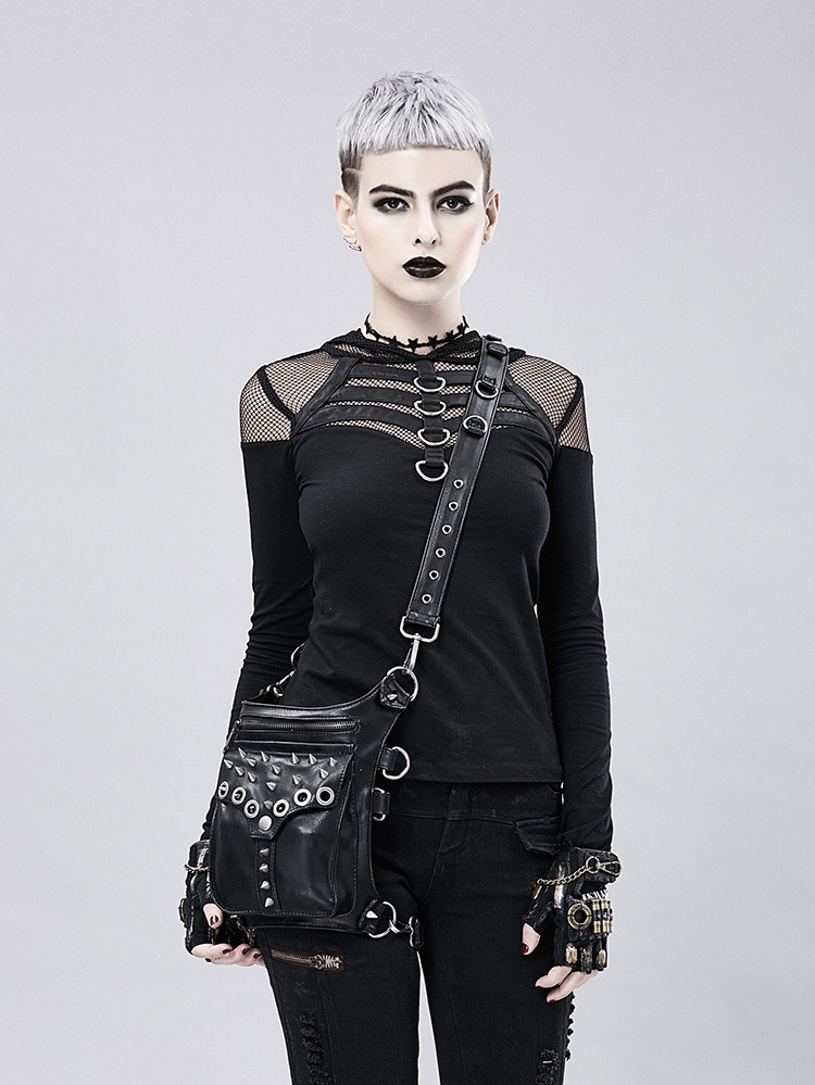 Neue Tasche Damen Steampunk Retro Fahrradtasche PU Casual Hüfttasche Outdoor Reiten Schulter Umhängetasche für Frauen_voghion.com