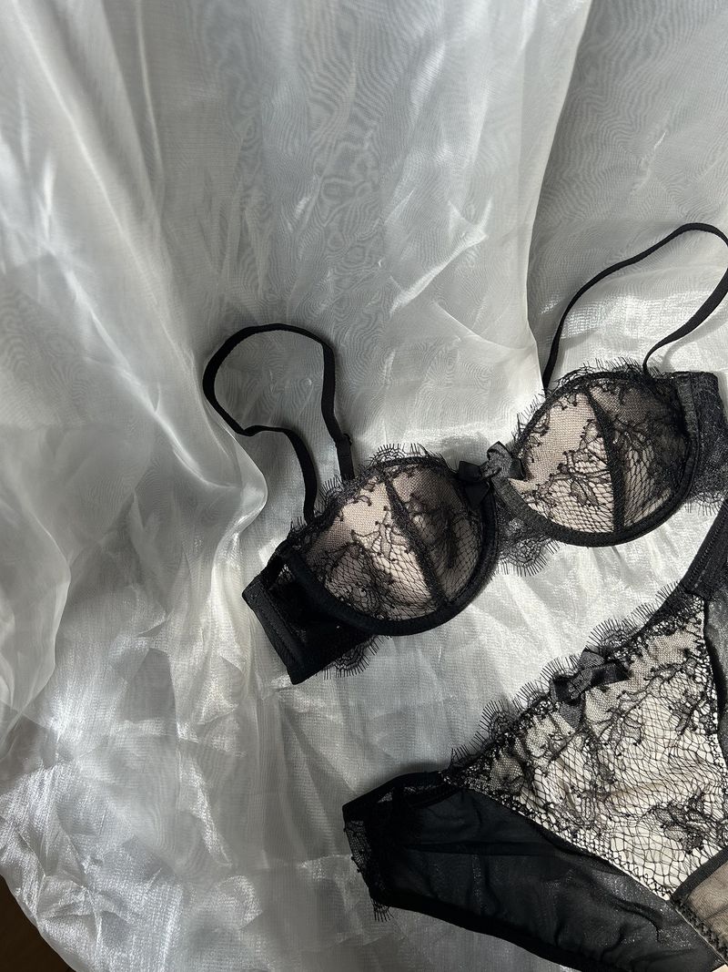 Conjunto de sutiã push up com bojo fino feminino, respirável e confortável, com argola de aço macio_voghion.com