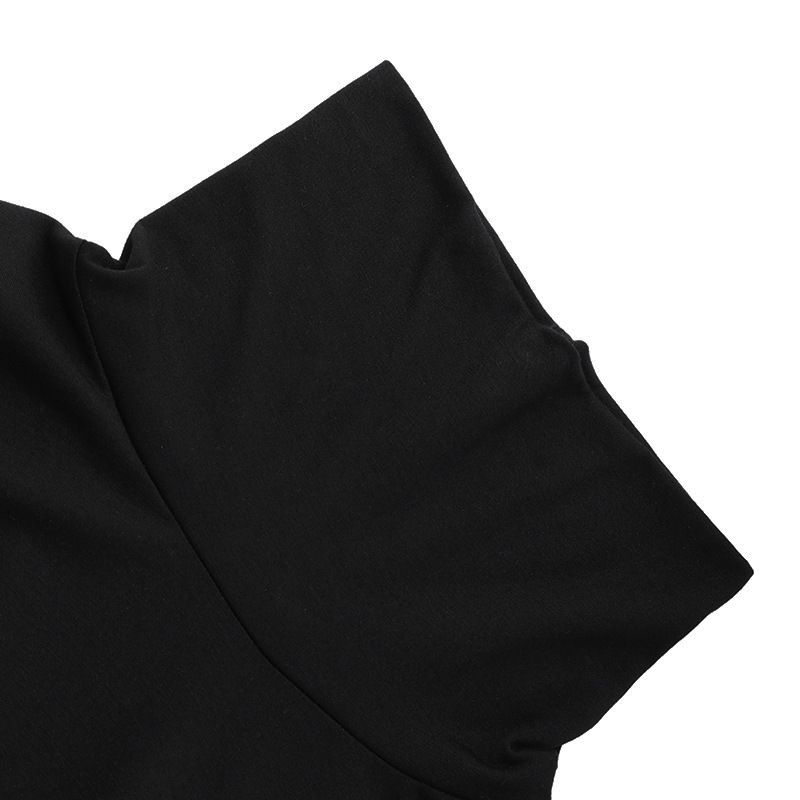 Neue Frühlingsmode Einfarbig Hoher Kragen Kragen Collage Fledermaus Langarm Temperament Pendler Damen Freizeitkleid_voghion.com