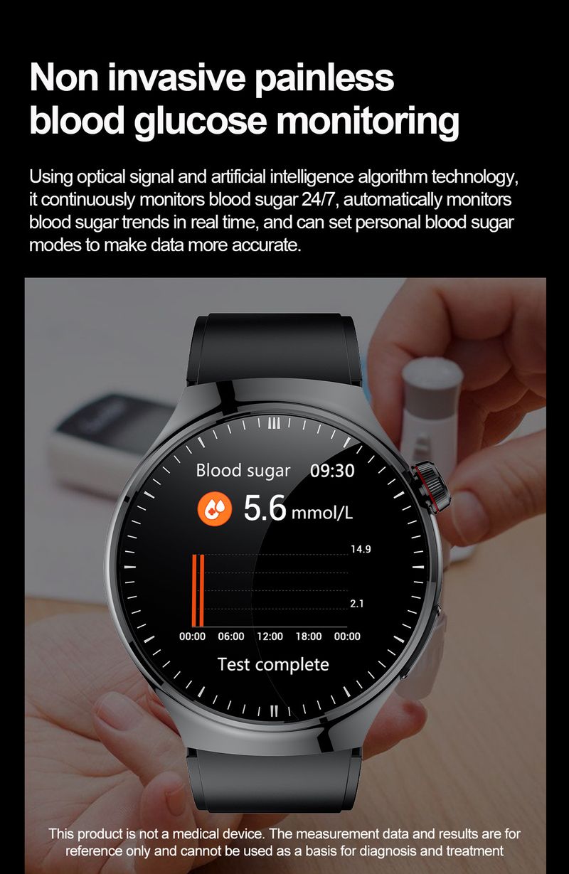 EKG Sağlık İzleme, Bluetooth Arama, Vücut Sıcaklığı, Kalp Atış Hızı ve Uyku Takibi Özellikli Akıllı Saat AMOLED Ekran Su Geçirmez, iOS Uyumlu_voghion.com