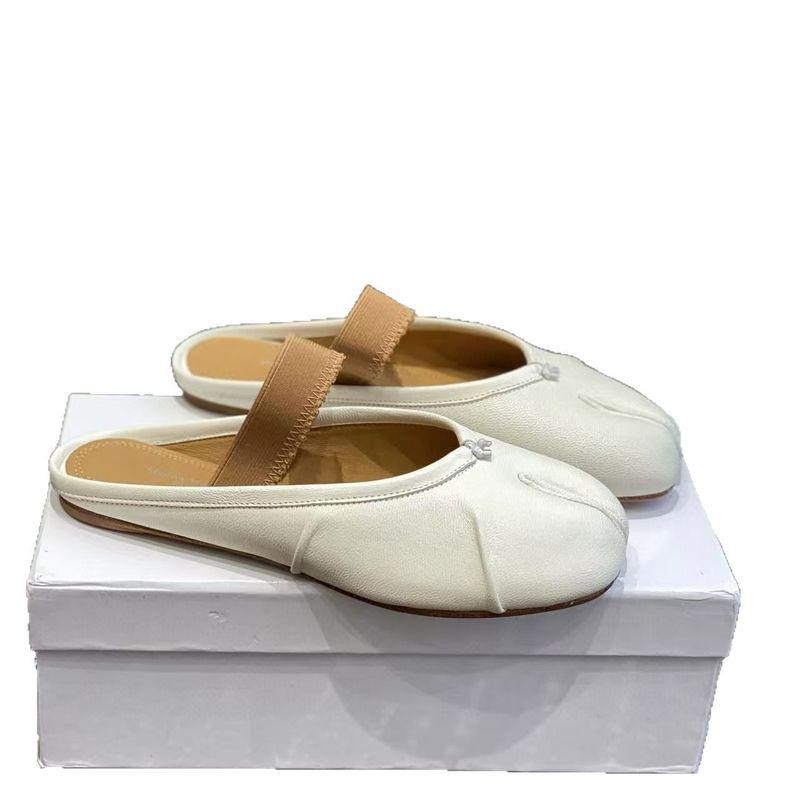 M6 Toe-Separating Slippers Pig's Horse's Hoof Single Women's Flat Genuine Soft Leather Ballet Shoes Shallow Mary Jane_voghion.com