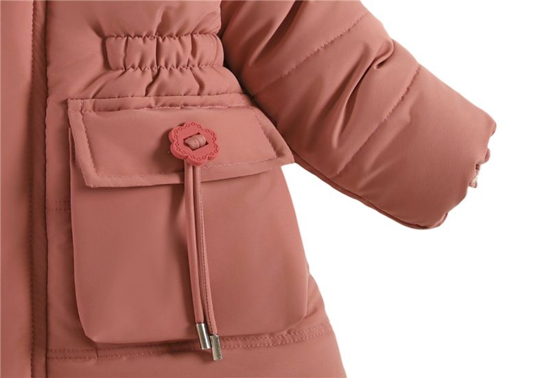 Meisjes 2025 Nieuwe Koreaanse stijl Buitenlandse handel Medium en grote meisjesversie Knoopriem Pruimenbloesem Taille Katoenen Jas_voghion.com