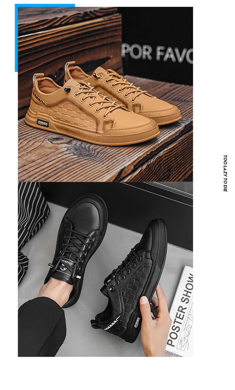 Men's 2024 new summer breathable work board men's wear-resistant and comfortable casual leather black labor protection_voghion.com