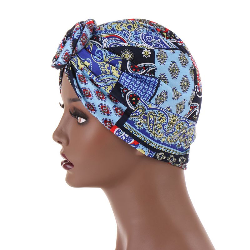 Snail Flower Spiral Turban Hat Multicolor Baotou Small Hat Fashion Bottoming Turban Hat_voghion.com