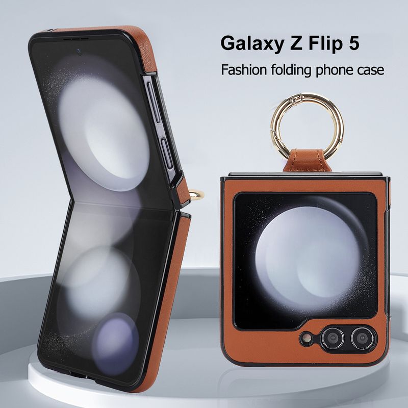 Applicable to Samsung ZFlip6 mobile phone case, rhombus ring, small fragrant wind folding protective case, zflip5/4 leather case, high-end._voghion.com