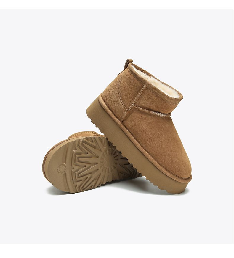 Damenschuhe Schneestiefel Winter Pelz Eins Mit Wolle Verdickung Warm Erhöhen Brot Baumwolle Schuhe_voghion.com