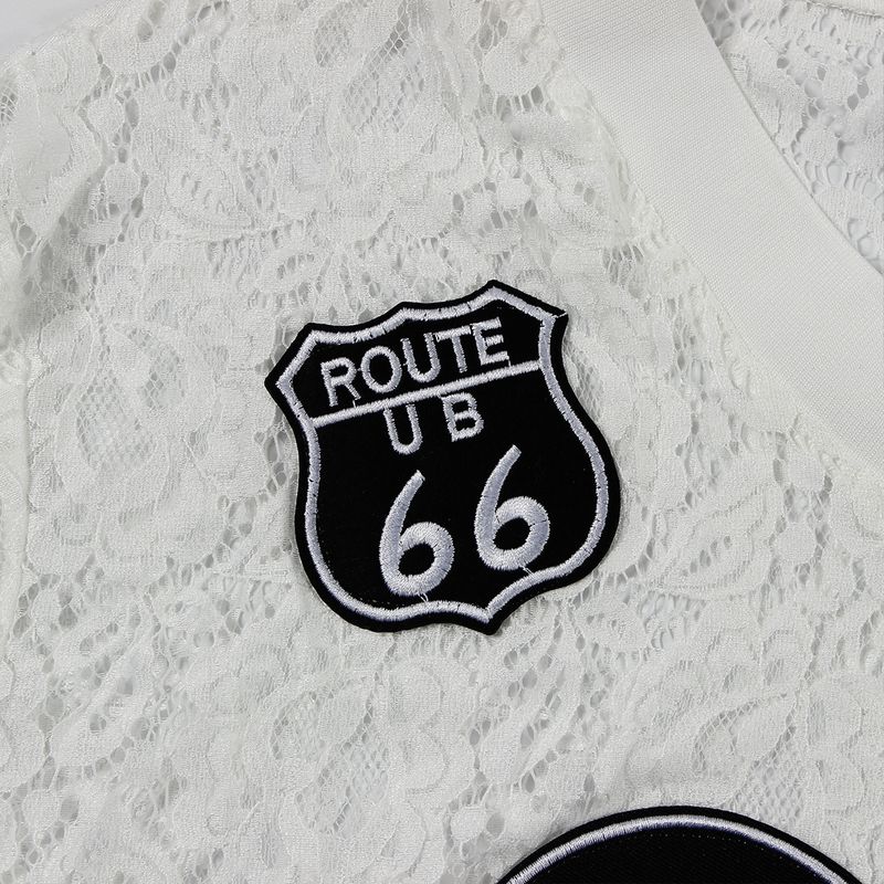 New European And American Cross Border Foreign Trade Fashion Loose V Neck Casual Short Sleeved Sports Style Lace T Shirt Contrast Color Printing Top_voghion.com