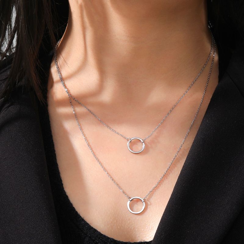 Skyrim Fashion Geometrische Ronde Hart Choker Ketting voor Vrouwen Roestvrij Staal Minimalistische Eenvoudige Sleutelbeen Halsketting_voghion.com