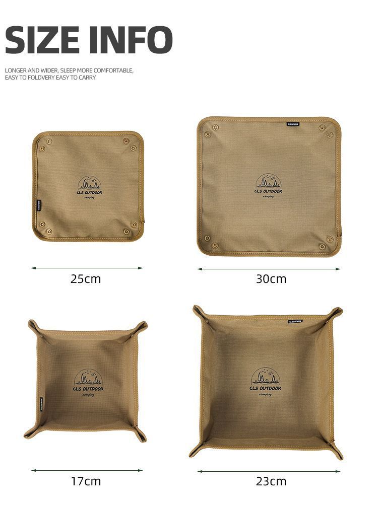 CLS Outdoor Camping Home Travel Box Portable Folding Square Miscellaneous Storage Tray_voghion.com