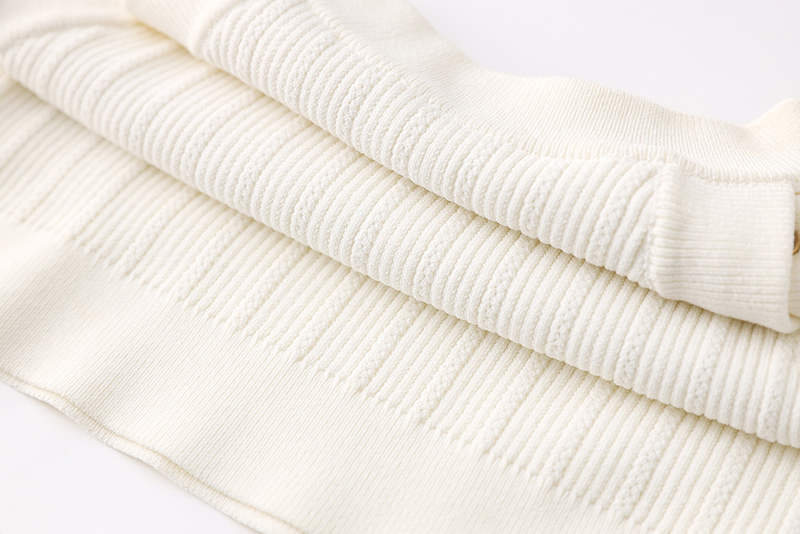 Ärmellose Weste für Damen, gestricktes Oberteil, Nieten, Schnalle, weiß, gestrickt, Single-Wear-Basis_voghion.com
