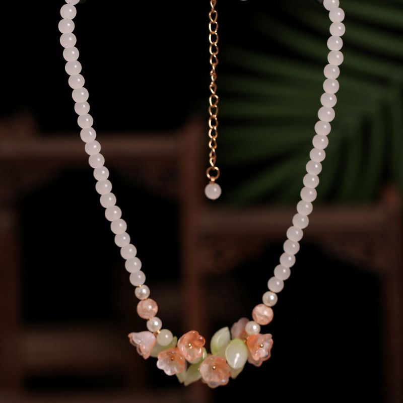 Accessori Hanfu, collana corta e morbida, semplice, per bambini, collare Yingluo, stile Tang, costume antico, gioielli da collo color cuoio_voghion.com