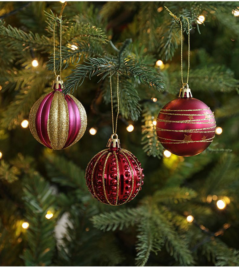 Ensemble de 18 décorations de Noël en plastique métallisé or rose – Décorations à suspendre pour sapin, couronne et décoration de table de fêtes_voghion.com