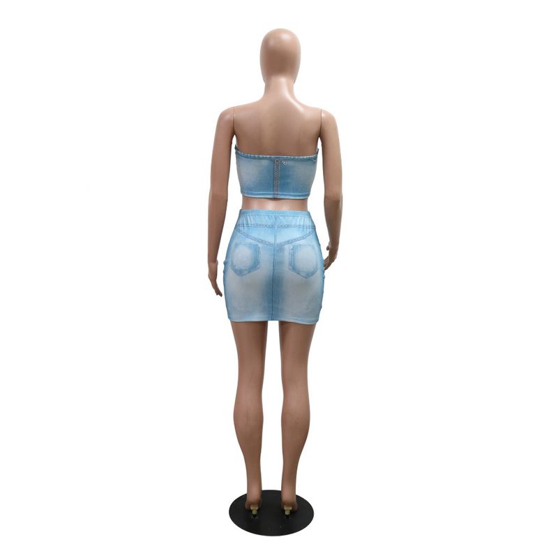 Completo composto da top corto senza spalline e minigonna aderente - Completo sexy in due pezzi per donna_voghion.com