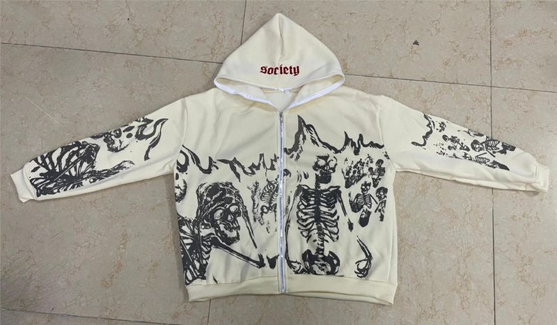 Y2K Millennium girocollo maglione scheletro coppia stile 2022 autunno/inverno nuovo cappotto a maniche lunghe con teschio_voghion.com