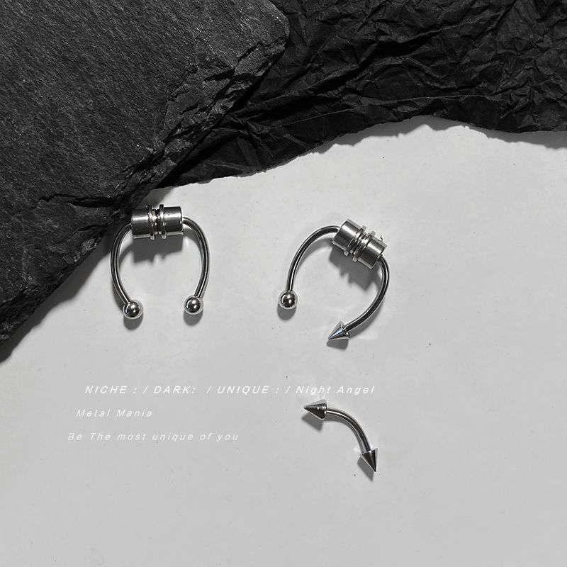 Anello per il naso finto magnetico in acciaio al titanio, resistente e non facile da staccare, anello a forma di ferro di cavallo, anello per il naso artificiale, orecchini accessori non perforati_voghion.com