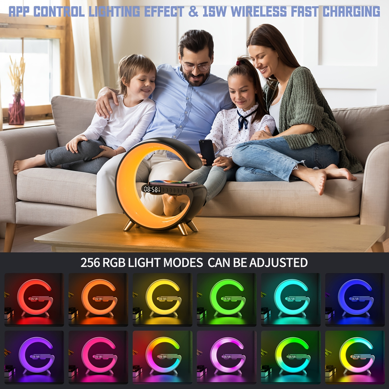 Rhythm RGB fénysáv intelligens fény napfelkelte ébresztőóra ébresztőfény ébresztőórák hálószobába szabályozható asztali lámpa gyors vezeték nélküli hívás_voghion.com
