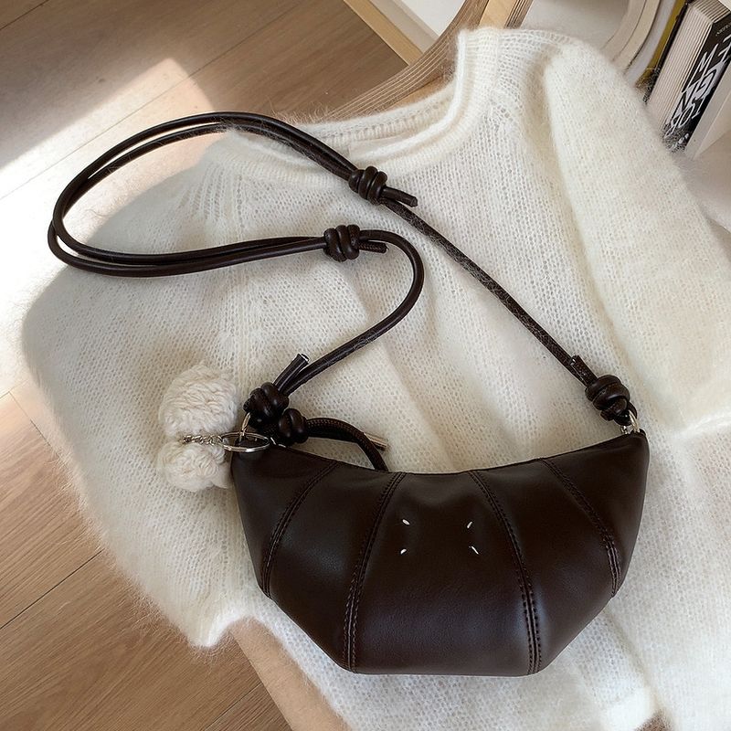 Borsa a tracolla piccola da donna, stile coreano, semplice, versatile, leggera e casual, stile mini corno, 2025_voghion.com