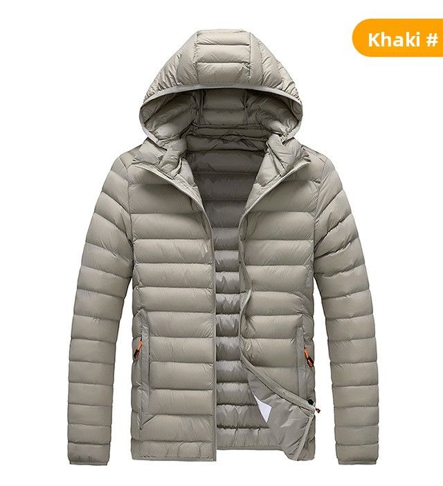 Abiti a costine, Abiti imbottiti in cotone per uomo, Cappelli larghi e rimovibili, Abiti imbottiti in cotone, Giacche casual con cappuccio in cotone imbottite per uomo._voghion.com