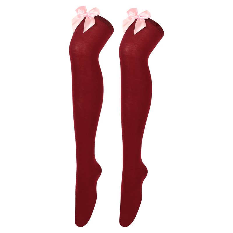 Calze sexy con fiocco per San Valentino sopra il ginocchio, calze alte, calze da donna, calze per feste di appuntamenti_voghion.com