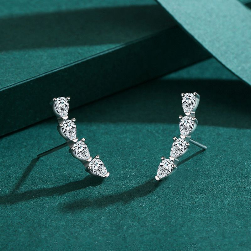 Tancise Silber Zirkon Ohrringe Tropfen Ohrringe für Frauen Hochzeit Party Geschenke_voghion.com