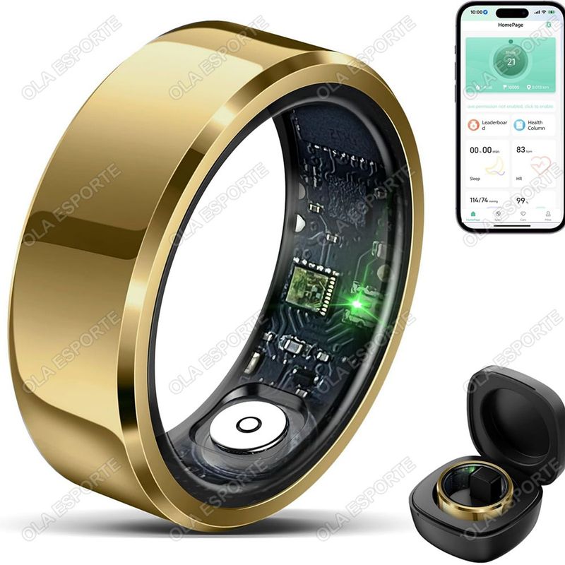 2025 Smart Ring Blood Pressure Heart Rate Sleep Monitoring Smartring IP68 & 5ATM Waterproof Multi-sport Mode Smartring Man Women_voghion.com