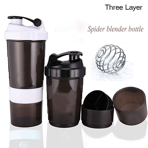 Kaou 3 in 1 Gym Body Building Water Bottle Protein Powder Mixer Shaker con griglia a rete_voghion.com