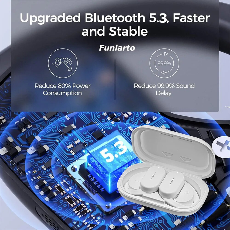 Avatud kõrvaga OWS juhtmevabad kõrvaklapid 5.3 pööratavad kõrvaklapid Bluetooth-kõrvaklapid 60 tundi taasesitust HD-mikrofoni ja sügava bassiga_voghion.com