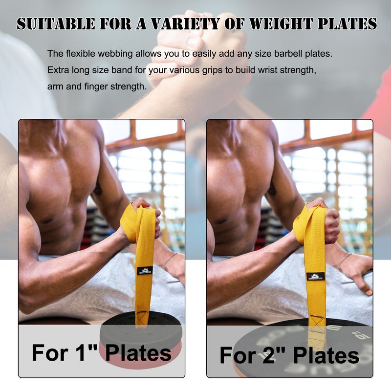 Popruh na páku pro kotouče na činku, nakládací popruh na předloktí, cvičení na paži, těžká domácí posilovna, fitness vybavení_voghion.com