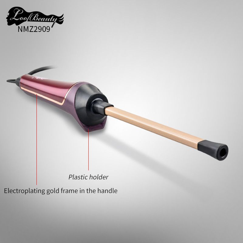 Lockenstab für Herren, 100 % Keramik, 9 mm, elektrisches Modell, chinesische/englische Verpackung, LCD-Display, Lockenstab_voghion.com