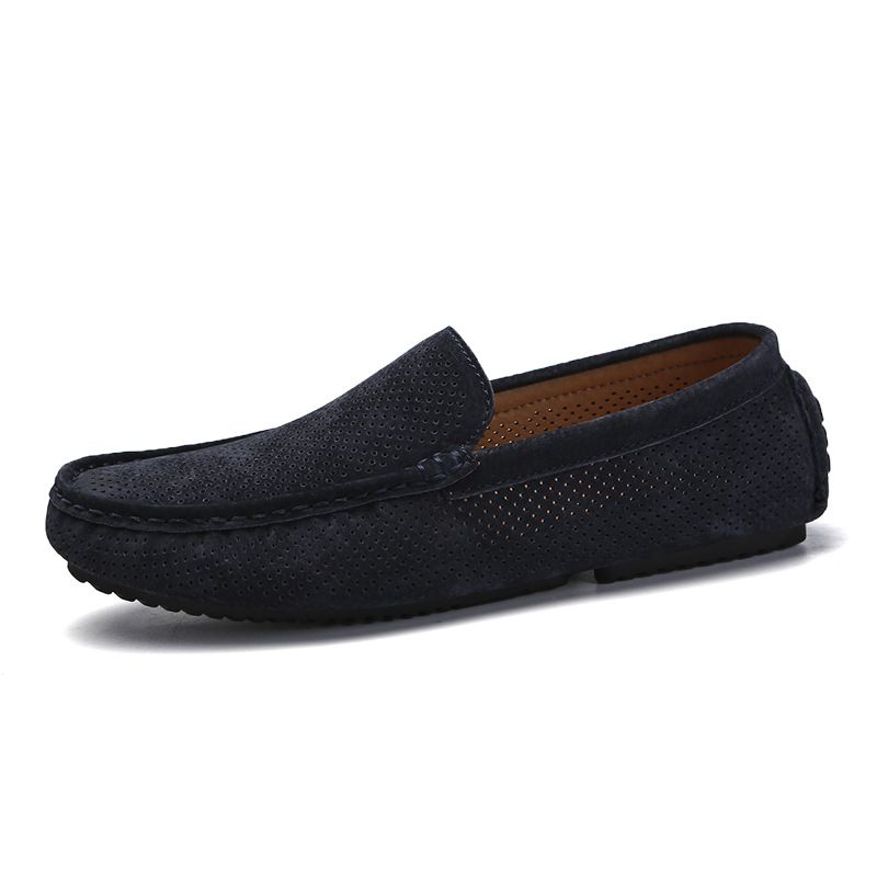 Heren zomer hol ademend bonensuèdeleer, gepersonaliseerde en veelzijdige luie herenschoenen, vrijetijdsschoenen_voghion.com