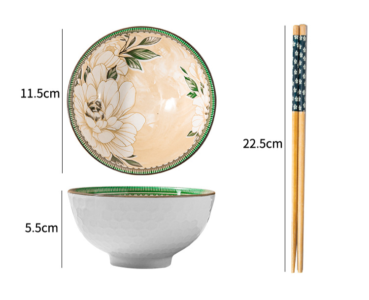 Set di stoviglie in ceramica, piatti, ciotole e bacchette, confezione regalo per attività di apertura, matrimoni, mostre, souvenir, piccoli regali_voghion.com