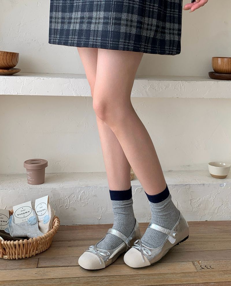 Women's Casual Knit Socks With Seamless Toe, Breathable Cotton Blend, Striped Pattern, Medium Cuff, Comfortable For All Seasons_voghion.com