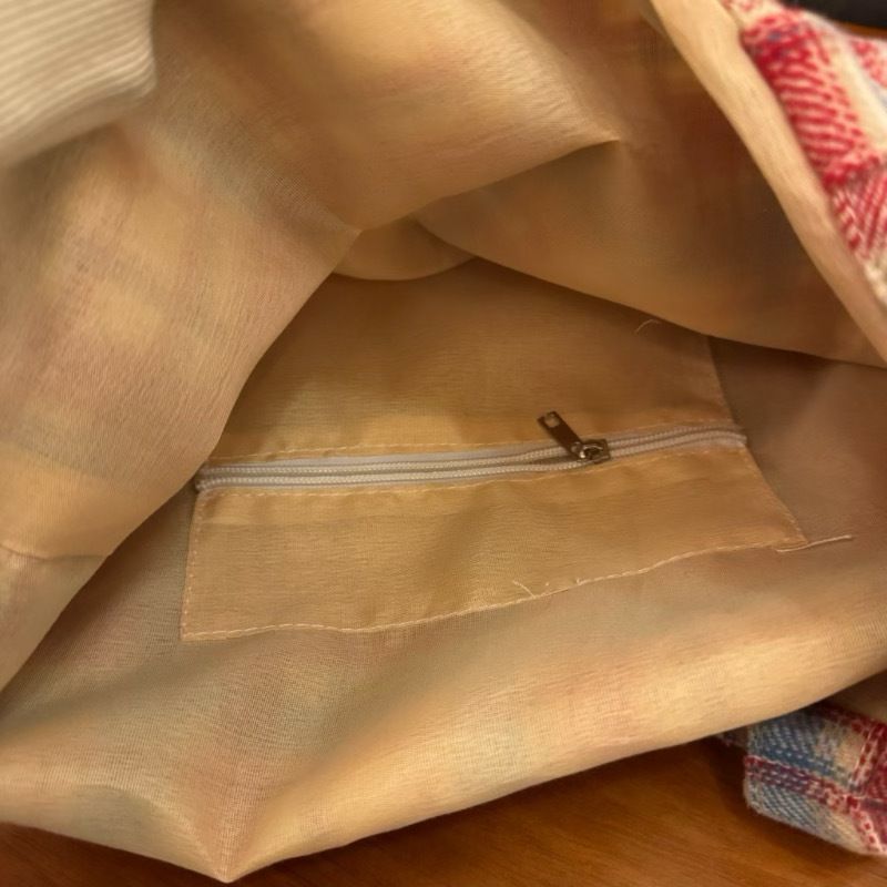 Borsa a tracolla grande in lana mista colorata, semplice e versatile_voghion.com