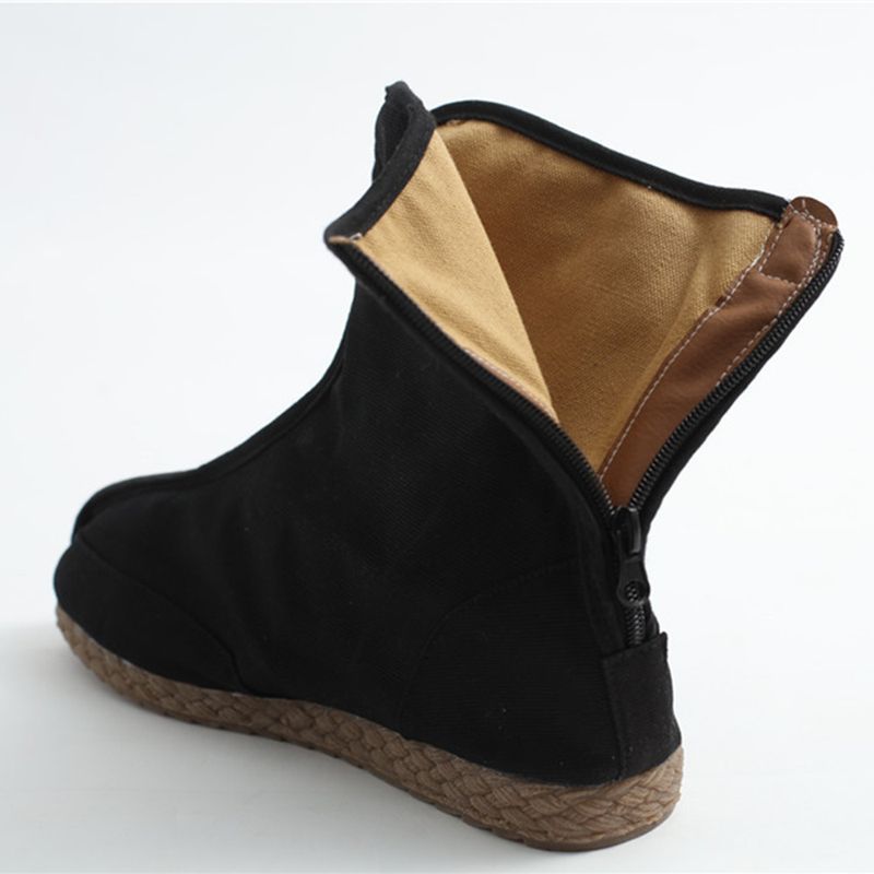 25 Nieuwe katoenen en linnen enkelvoudige ademende platte casual laarzen voor heren, unisex Le Fu-schoenen_voghion.com