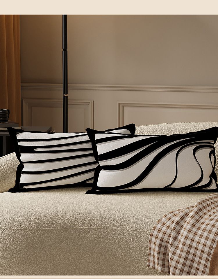 Luxus-Stil Sofa Wohnzimmer High-End dekorative Auto Büro Kissen lange Streifen Lendenkissen mit Einsatz_voghion.com