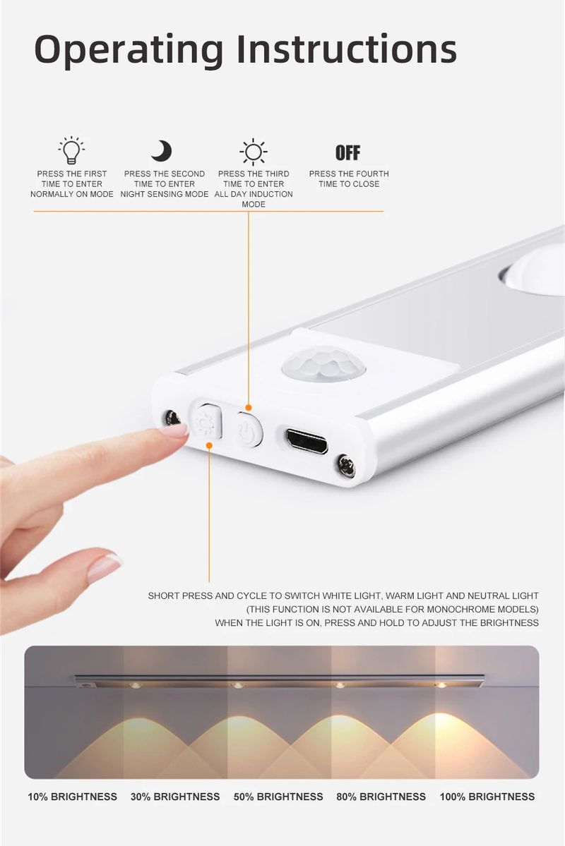 ΝΕΟ Αισθητήρας κίνησης Ασύρματο Ultra Thin Night USB LED Wine Cooler Light για Ντουλάπα κουζίνας Υπνοδωμάτιο Ντουλάπα Φωτισμός εσωτερικού χώρου_voghion.com