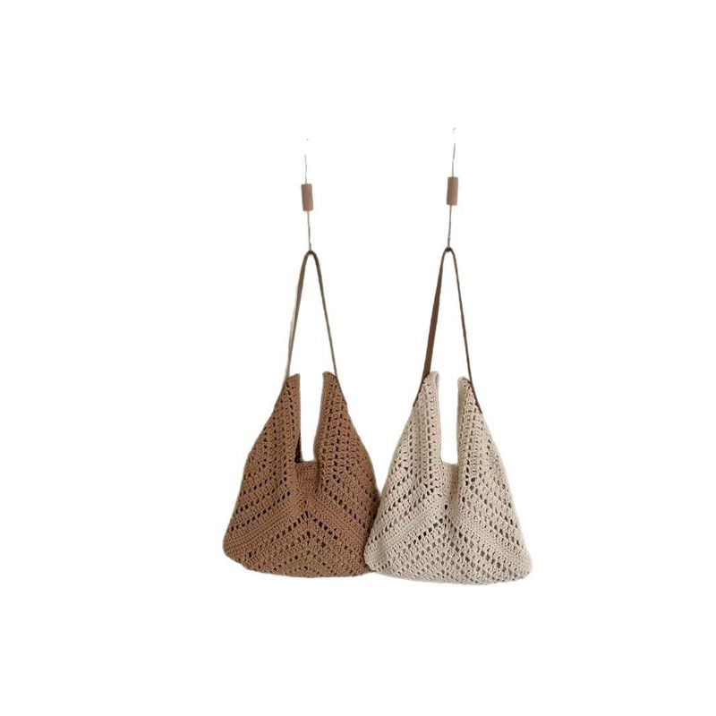 Urlaub Stil Strand Stroh Gewebte Tasche Für Frauen 2025 Neue Mode Nischen Design Mesh Schulter Handtasche_voghion.com