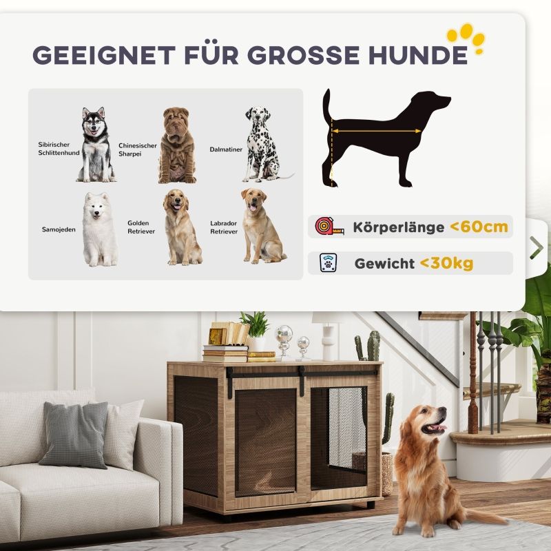 Hundebox Transportbox 98x78cm mit verschließbaren Türen, Hellbraun_voghion.com