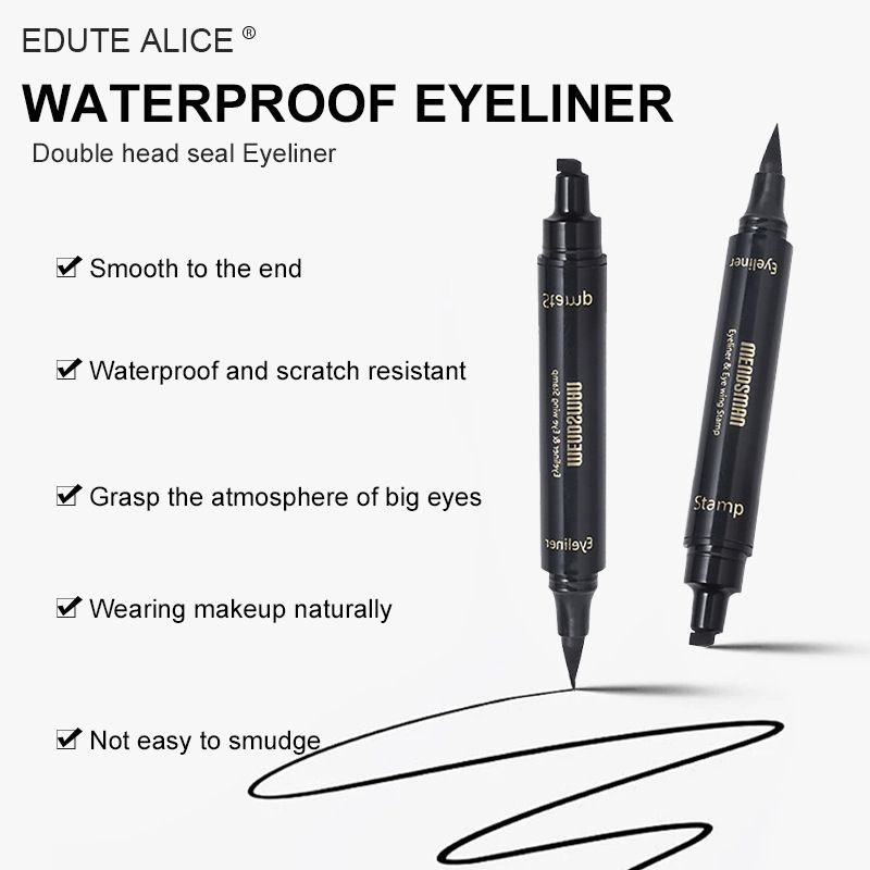 MENDSMAN Penna liquida per eyeliner nero a doppia punta per principianti, trucco per ciglia finte_voghion.com