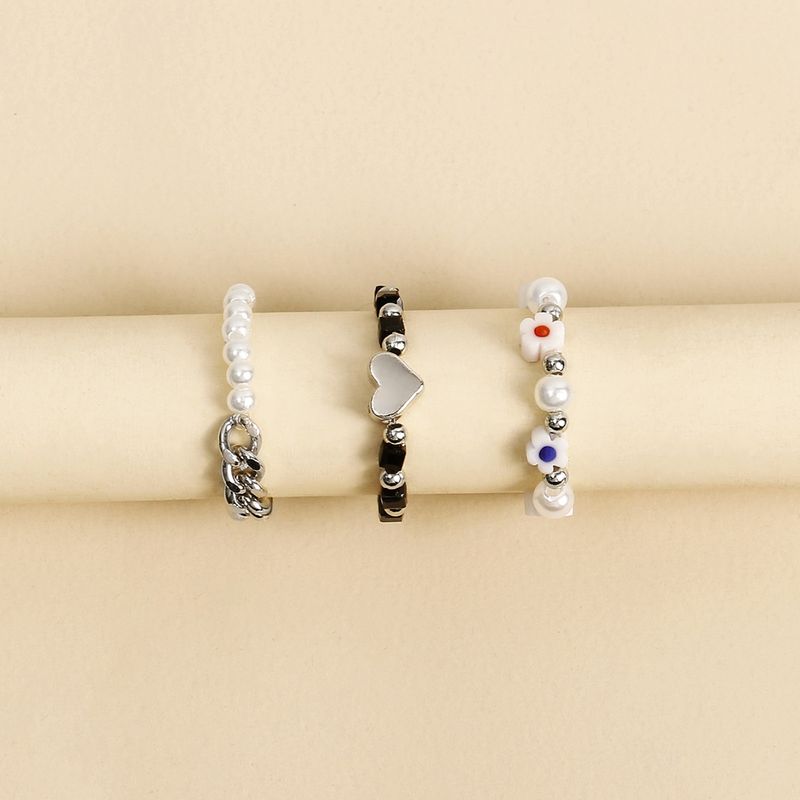 Set di gioielli da donna, estate, tendenza, in argento, a forma di cuore geometrico, confezionati singolarmente, con anello di perle_voghion.com