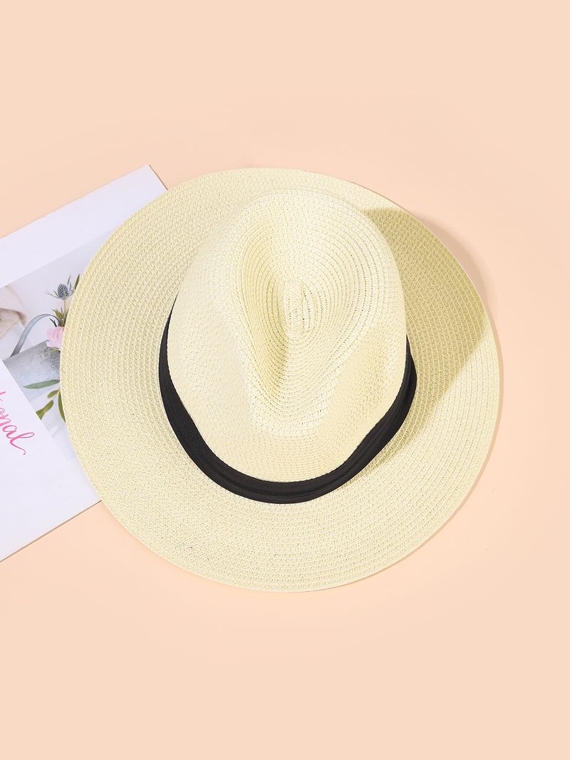 New Arrivals Summer Panama straw British top Men's and women's foldable sun shading beach Sun protection hat_voghion.com