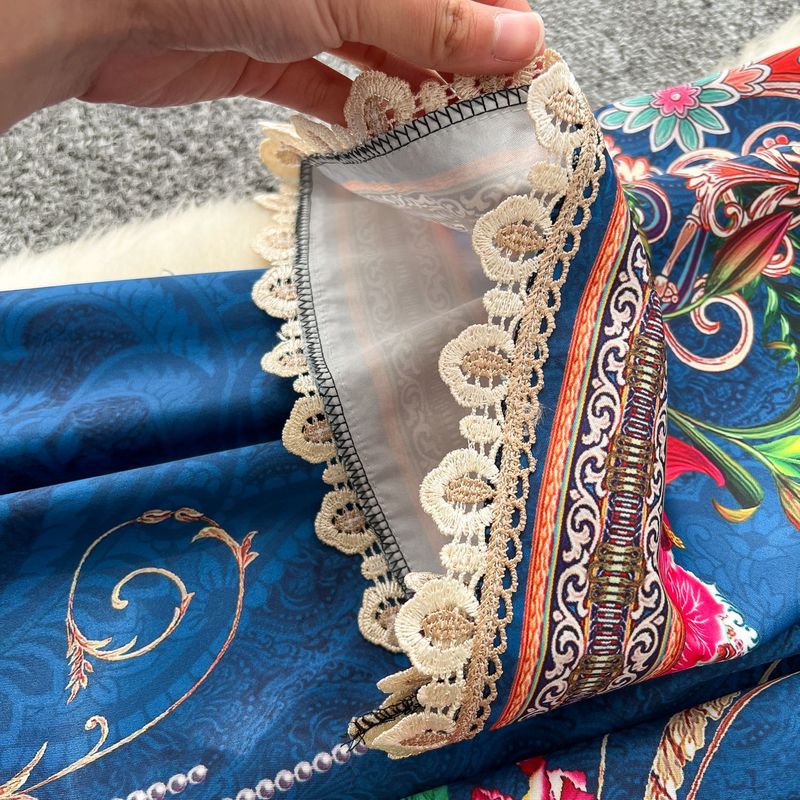 Damenbekleidung Neues High-End-Kleid mit Taille, einreihig, ausgestellte Ärmel, langer Spitzenrock_voghion.com
