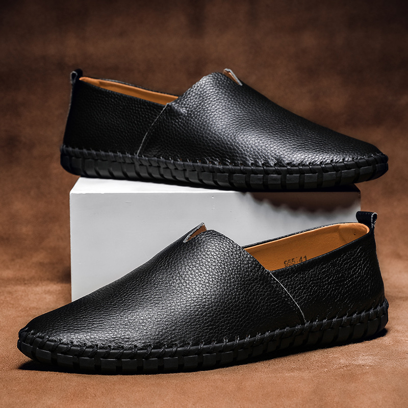 Scarpe da guida traspiranti basse, comode e comode, da uomo, in pelle, di qualità imbattibile, casual e alla moda._voghion.com