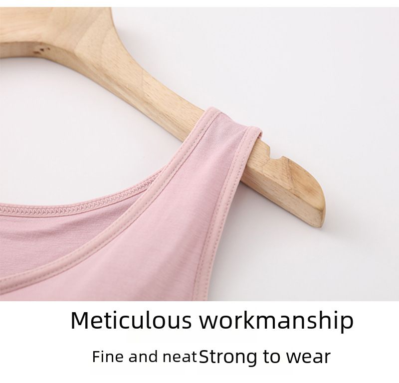 Petit gilet caraco avec coussinet de poitrine pour femme, large bandoulière intérieure, base, vêtements d'extérieur assortis, sous-vêtements exposés à la clavicule, sans manches, été_voghion.com