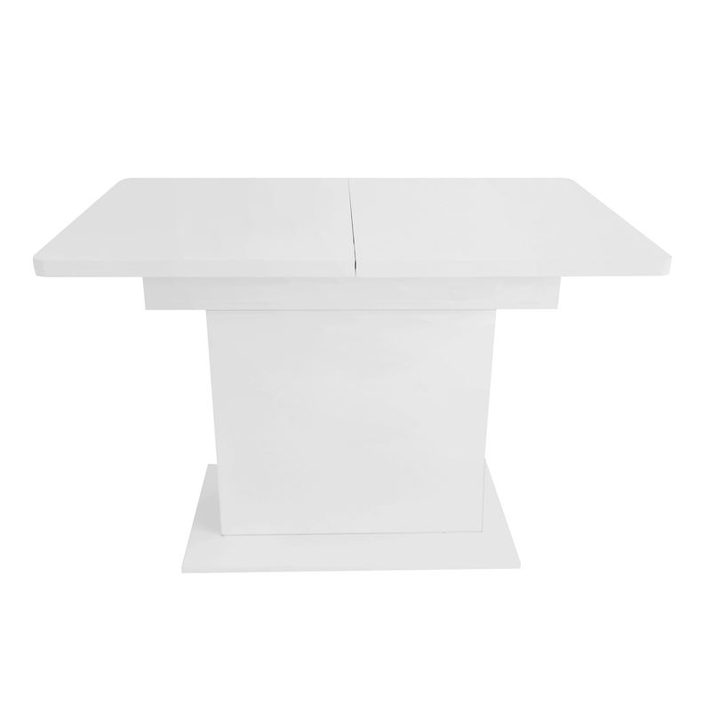 Table à manger extensible avec rangement, table basse rectangulaire, table à manger moderne et simple en fer, table à manger multifonctionnelle peu encombrante, blanche_voghion.com